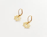 Small Lotus Earrings in Gold
