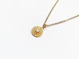 Mandala and Opal Necklace - Gold