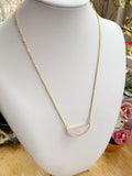 Rose Quartz Half Moon Necklace