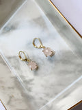 Rose Quartz Nugget Earrings