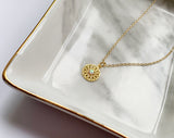 Mandala and Opal Necklace - Gold