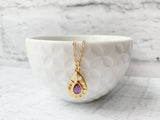 Amethyst Pear Pendant in Gold