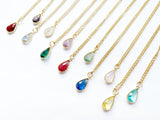 Teardrop Birthstone Necklace