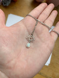 Opal Lotus Necklace - Silver
