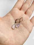 Pink Opal Pear Earrings - Silver
