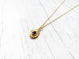 Amethyst Pear Pendant in Gold