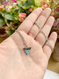 Turquoise Triangle Necklace Silver