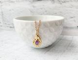 Amethyst Pear Pendant in Gold