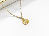 Mandala and Opal Necklace - Gold