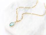 Aquamarine Marquise Necklace