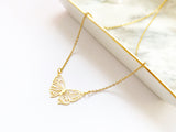 Filigree Butterfly Necklace - Gold