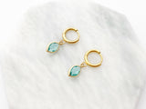 Aquamarine Marquise Hoops