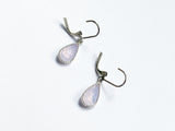 Pink Opal Pear Earrings - Silver