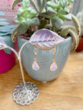 Pink Opal Pear Earrings