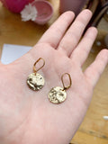Hammered Gold Disc Earrings