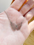 Filigree Butterfly Necklace - Silver