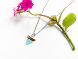 Turquoise Triangle Necklace Silver