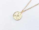 Moon and Star CZ Necklace