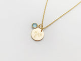 Birth Month Flower Necklace With Birthstone