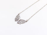 Filigree Butterfly Necklace - Silver