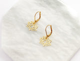 Small Lotus Earrings in Gold