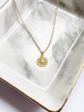 Mandala and Opal Necklace - Gold