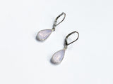 Pink Opal Pear Earrings - Silver
