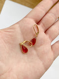 Ruby Pear Earrings