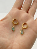 Aquamarine Marquise Hoops