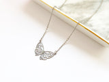 Filigree Butterfly Necklace - Silver