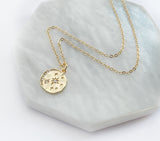 Moon and Star CZ Necklace