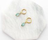 Aquamarine Marquise Hoops