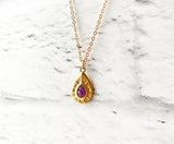 Amethyst Pear Pendant in Gold