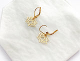 Small Lotus Earrings in Gold