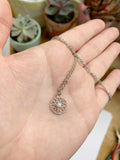 Mandala and Opal Necklace - Silver