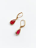 Ruby Pear Earrings