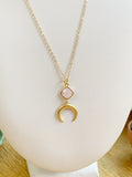 Rose Quartz And Moon Necklace