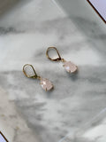 Rose Quartz Nugget Earrings