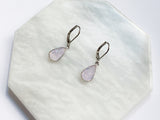 Pink Opal Pear Earrings - Silver