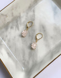 Rose Quartz Nugget Earrings