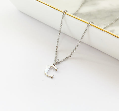 Little Initial Necklace in Silver