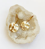 Hammered Gold Disc Earrings
