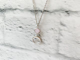 Rose Quartz Moon Necklace