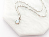 Dainty Opal Necklace - Silver