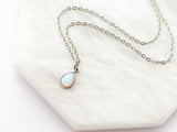 Dainty Opal Necklace - Silver