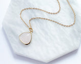 Triangle Rose Quartz Necklace