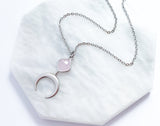 Rose Quartz Moon Necklace