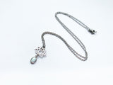 Opal Lotus Necklace - Silver