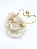 Rose Quartz Half Moon Necklace