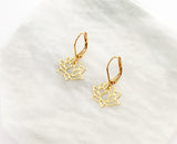 Small Lotus Earrings in Gold